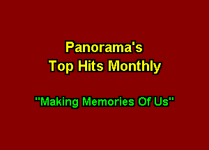 Panorama's
Top Hits Monthly

Making Memories Of Us