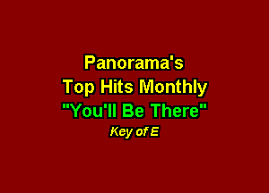 Panorama's
Top Hits Monthly

You'll Be There
Key ofE