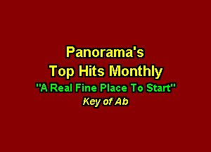 Panorama's
Top Hits Monthly

A Real Fine Place To Start
Key ofAb
