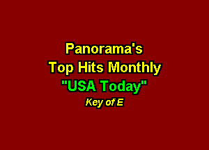Panorama's
Top Hits Monthly

USA Today
Key ofE