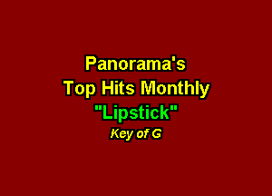 Panorama's
Top Hits Monthly

Lipstick
Kcy ofG