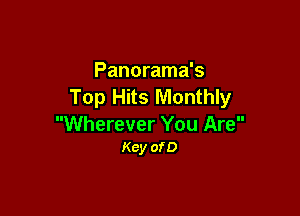 Panorama's
Top Hits Monthly

Wherever You Are
Key of D