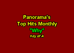 Panorama's
Top Hits Monthly

Why
Key of A