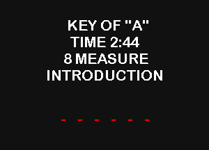 KEY OF A
TIME 2144
8 MEASURE

INTRODUCTION