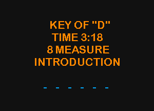 KEY OF D
TIME 3z18
8MEASURE

INTRODUCTION