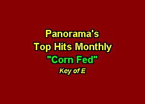 Panorama's
Top Hits Monthly

Corn Fed
Key ofE
