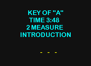KEY OF A
TIME 3t48
2 MEASURE

INTRODUCTION