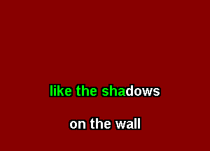 like the shadows

on the wall