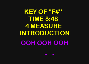 KEY OF Fit
TIME 3z48
4 MEASURE

INTRODUCTION