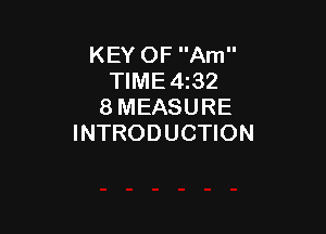 KEY OF Am
TIME4t32
8 MEASURE

INTRODUCTION