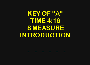 KEY OF A
TlME4z16
8 MEASURE

INTRODUCTION