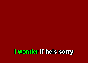 lwonder if he's sorry