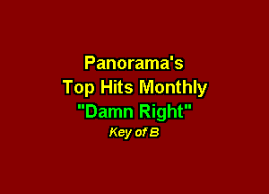 Panorama's
Top Hits Monthly

Damn Right
Kcy ofB
