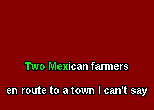 Two Mexican farmers

en route to a town I can't say