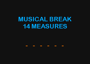 MUSICAL BREAK
14 MEASURES