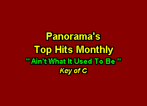 Panorama's
Top Hits Monthly

Ain't What It Used To Be 
Key ofc