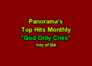 Panorama's
Top Hits Monthly

God Only Cries
Key of8b