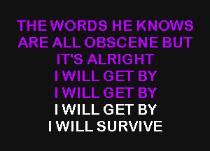 IWILLGET BY
IWILLSURVIVE