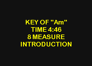 KEY OF Am
TIME 4z46

8MEASURE
INTRODUCTION