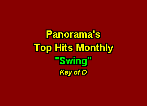 Panorama's
Top Hits Monthly

SWing
Key of D