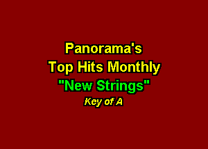 Panorama's
Top Hits Monthly

New Strings
Key ofA