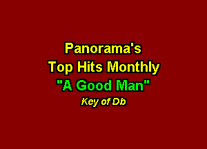 Panorama's
Top Hits Monthly

A Good Man
Key obe