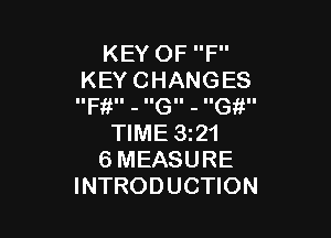 KEYOFP'
KEYCHANGES
IIF II - IIGII - IIG II

NME321
6MEASURE
INTRODUCHON