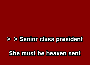 Senior class president

She must be heaven sent