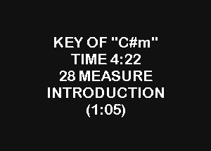 KEY OF Cftm
TIME 4122

28 MEASURE
INTRODUCTION
mos)