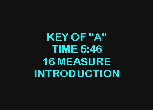 KEY OF A
TIME 5i46

16 MEASURE
INTRODUCTION