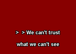 We can't trust

what we can't see