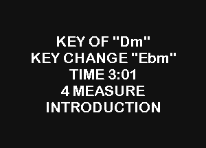 KEY OF Dm
KEY CHANGE Ebm

TIME 3z01
4 MEASURE
INTRODUCTION