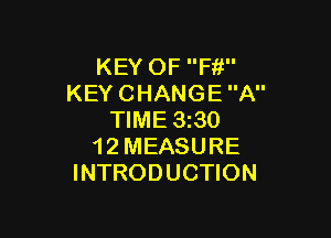 KEY OFF1!
KEY CHANGE A

TIME 330
1 2 MEASURE
INTRODUCTION