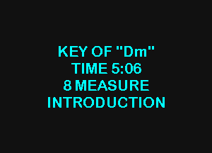 KEY OF Dm
TIME 5z06

8MEASURE
INTRODUCTION