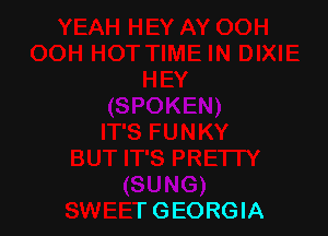 UT IT'S PREI IY

SWEET GEORGIA