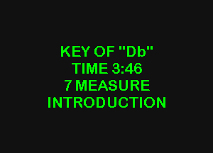 KEY OF Db
TIME 3z46

7MEASURE
INTRODUCTION