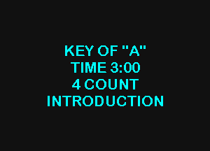 KEY OF A
TIME 3100

4 COUNT
INTRODUCTION