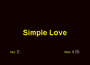 Simple Love