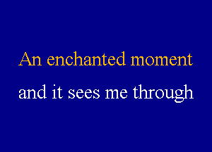 An enchanted moment

and it sees me through