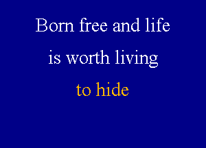 Bom free and life

is worth living

to hide