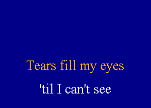 Tears fill my eyes

'til I can't see