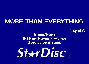 MORE THAN EVERYTHING

Key of C
GtccnlMayo

(P) New Haven I Warner
Used by pclmission.

SBH'DiSCM