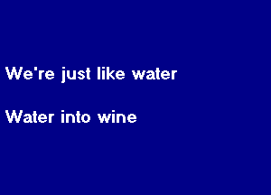 We're just like water

Water into wine
