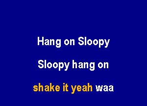 Hang on Sloopy

Sloopy hang on

shake it yeah waa