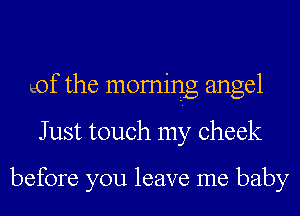 9f the momng angel
Just touch my cheek

before you leave me baby