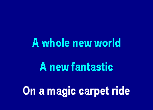 A whole new world

A new fantastic

On a magic carpet ride