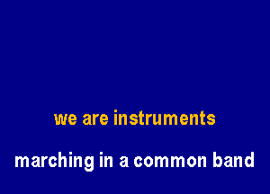 we are instruments

marching in a common band