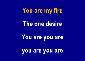You are my fire

The one desire

You are you are

you are you are