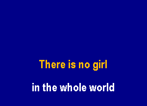 There is no girl

in the whole world