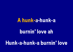 A hunk-a-hunk-a

burnin' love ah

Hunk-a-hunk-a burnin' love